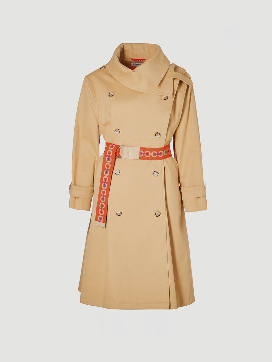 LOOKS by Wolfgang Joop Trench Coat with Tie Belt Beige