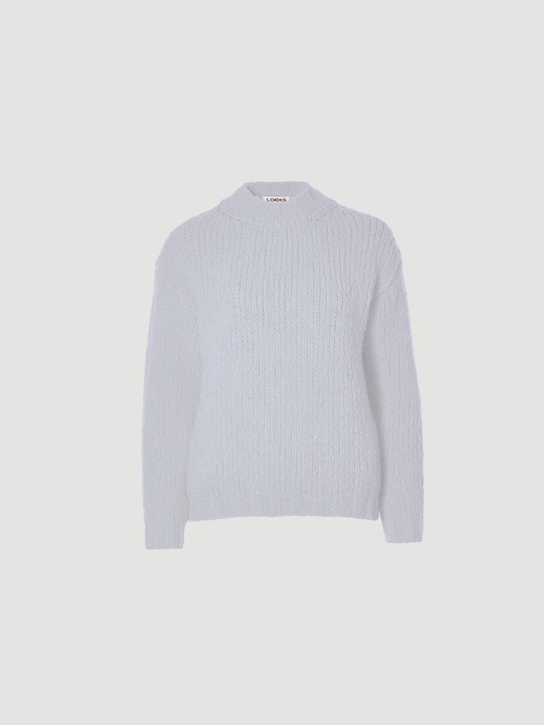 LOOKS by Wolfgang Joop | Sweater in Soft Wool Blend – White | Badezimmerschränke